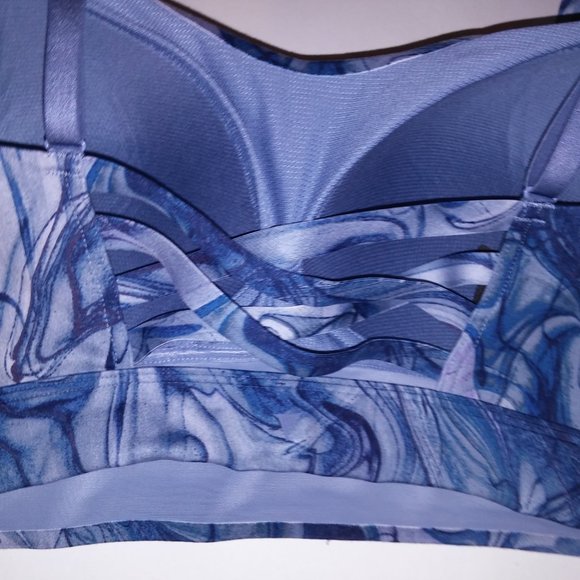 Victoria Secret Sports Bra Allegro Blue Purple Abstract Lightly Lined Lightweigh - Picture 9 of 16